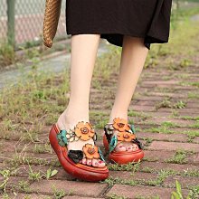 坡跟涼鞋民族風草編松糕厚底涼鞋高跟學生涼鞋大小碼33-43碼 草編楔形鞋 楔形涼鞋 增高厚底涼鞋 楔形涼拖鞋 女鞋 歷史價格詳細信息