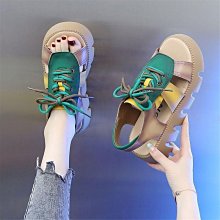 願望生活~【思奕】輕便夏季圓頭女士厚底拚色涼鞋鬆糕底涼鞋外穿時尚羅馬平底潮 價格比較,價格查詢,歷史價格詳細信息