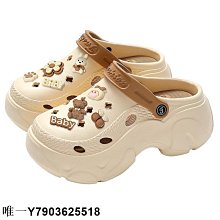 crors洞洞鞋女款夏季新厚底戶外防滑包頭增高半涼拖鞋 歷史價格詳細信息