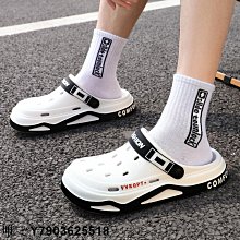 帆布包洞洞鞋踩屎感洞洞鞋男款夏季外穿沙灘戶外防滑厚底耐磨開車包頭半涼拖鞋 現貨 免運 歷史價格詳細信息