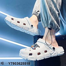 洞洞鞋男夏季外穿拖鞋運動男士防滑耐磨厚底踩屎感沙灘包頭涼鞋男 歷史價格詳細信息