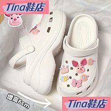 Tina鞋店  包頭涼拖鞋女夏卡通可愛少女洞洞鞋印花網紅厚底學生沙灘拖鞋- 歷史價格詳細信息