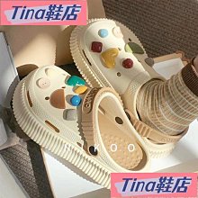 高顏值包頭洞洞鞋女外穿防滑防臭耐磨增高厚底時尚涼拖鞋女-可可鞋櫃 歷史價格詳細信息