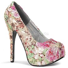 Shoes InStyle《五吋》美國品牌 BORDELLO 原廠正品水鑚厚底高跟包鞋 大尺碼『綠藍黃金色』 歷史價格詳細信息