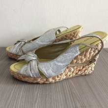 ❤夏莎shasa❤亮眼銀色厚底楔型竹編涼鞋/夏天必備/1元起標 價格比較,價格查詢,歷史價格詳細信息