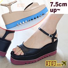 厚底鞋 叮叮號 韓國空運代購【O3005】正韓優雅款 珠光面料 一字背帶&金帶拼接設計 瑪莉珍繫帶型涼鞋 坡跟楔型高跟鞋 歷史價格詳細信息