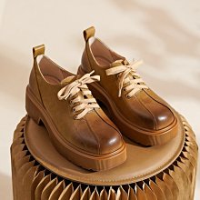 『真皮世家』英倫風厚底小皮鞋女淺口粗跟瑪麗珍鞋2023新款春夏季高跟百搭單鞋 歷史價格詳細信息