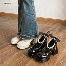 白色JK珍珠襪子女春秋ins潮純棉中筒襪可愛學院風瑪麗珍綁帶女襪 歷史價格詳細信息