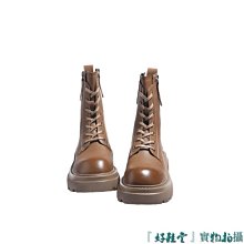 真皮中筒靴女冬2023年秋冬新款2022春秋單靴粗跟中跟馬丁靴小短 歷史價格詳細信息