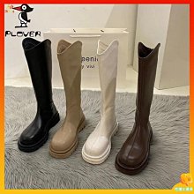 長筒靴女 長靴 韓傾傾西部牛仔靴子女長靴秋棕色粗跟尖頭復古英倫風高筒騎士靴女 歷史價格詳細信息
