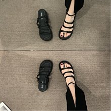現貨 設計感小眾厚底鞋涼拖拖鞋女外穿平底鞋露趾女鞋子2022春夏女鞋子-誠信商鋪 歷史價格詳細信息