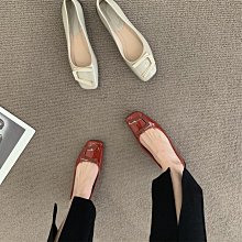 現貨 設計感小眾平底鞋法式復古單鞋淺口鞋奶奶鞋豆豆鞋樂福鞋女鞋秋冬-誠信商鋪 歷史價格詳細信息