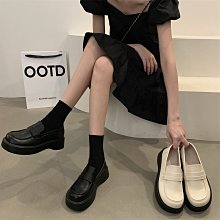 英倫風小皮鞋男設計感小眾春秋平底單鞋黑色懶人一腳蹬8111-R 歷史價格詳細信息