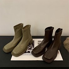 法式小短靴及踝靴粗跟秋季瘦瘦靴子白色春秋單靴高跟xie女xie2023年 歷史價格詳細信息