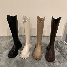 現貨熱銷-韓版粗跟中筒靴法式晚風馬丁靴2022年秋冬新款女靴配裙子穿的短靴爆款 歷史價格詳細信息