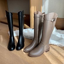 秋冬長靴女高筒靴中跟甜美粉色長筒靴粗跟學生蝴蝶結中靴女 歷史價格詳細信息