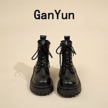 馬丁靴女款2023新款秋款裡外全皮真皮英倫風機車騎行靴女繫帶短靴 歷史價格詳細信息