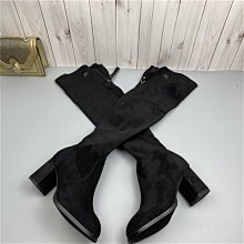 2022秋冬新款過膝長靴女彈力靴側拉鏈粗跟厚底性感復古外貿女靴子 歷史價格詳細信息