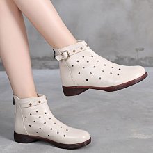 真皮女鞋媽媽鞋鏤空透氣牛筋底淺口洞洞鞋涼鞋平底護士鞋真皮-可可鞋櫃 歷史價格詳細信息