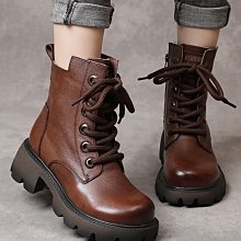 秋冬復古牛皮馬丁靴女生靴子2023年爆款短靴百搭平跟切爾西女革圭靴 歷史價格詳細信息