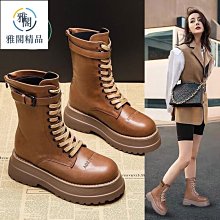 短靴女 馬丁靴女 英倫風馬丁靴女2020新款秋冬短靴短筒靴子機車百搭女學生加絨單靴 歷史價格詳細信息