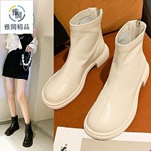 短靴女 馬丁靴女 英倫風馬丁靴女2020新款秋冬短靴短筒靴子機車百搭女學生加絨單靴 歷史價格詳細信息