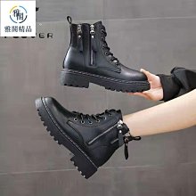 馬丁靴女真軟皮英倫風新款厚底中筒粗跟顯瘦帥氣機車靴子 歷史價格詳細信息