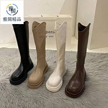 馬丁靴女長筒靴2023新款春秋瘦瘦不過膝中筒高筒騎士靴子厚底增高 歷史價格詳細信息