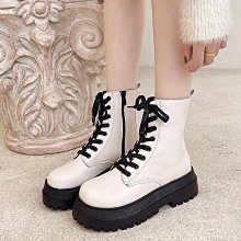 馬丁靴女英倫風年新款春秋女鞋厚底靴子加絨時尚潮酷短靴 歷史價格詳細信息