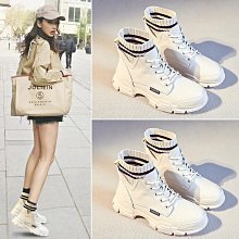 馬丁靴女英倫風年新款春秋女鞋厚底靴子加絨時尚潮酷短靴 歷史價格詳細信息