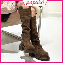復古不過膝長筒靴女2022年秋冬季真皮粗跟女靴圓頭壓花紋中筒靴子超夯 下殺 新品 歷史價格詳細信息