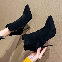 2019秋冬季短靴女鞋新款百搭絨面蕾絲帶平底內增高加絨中筒靴棉靴 歷史價格詳細信息