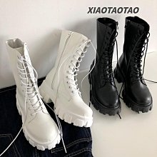 短筒馬丁靴女英倫風增高單冬季小個子靴子厚底白色春秋年新款時尚 歷史價格詳細信息