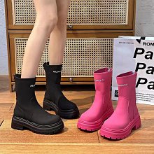 英倫風新款小馬丁靴女顯腳百搭氣質瘦瘦靴年復古春秋季黑色男時尚 歷史價格詳細信息