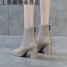 馬丁靴女真軟皮英倫風新款厚底中筒粗跟顯瘦帥氣機車靴子 歷史價格詳細信息