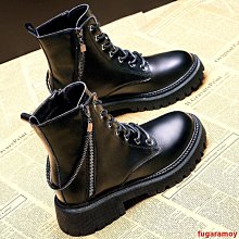 大尺碼35-43?大尺碼短筒馬丁靴女粗跟短筒雕花女皮靴舒適職業OL女鞋上班時尚潮【晴沐代購】 歷史價格詳細信息