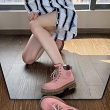 小紅人行走的大黃靴厚底馬丁靴女粉色靴子短靴圓頭高幫大粉靴（滿599元免運） 價格比較,價格查詢,歷史價格詳細信息