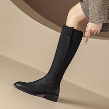 女靴2023秋冬新款真皮胎牛皮側拉鍊全皮高筒長靴騎行靴 歷史價格詳細信息