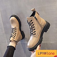 馬丁靴女真軟皮英倫風新款厚底中筒粗跟顯瘦帥氣機車靴子 歷史價格詳細信息