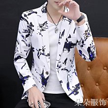 【】西裝外套 演出宴會西服網紅碎花小西裝男修身韓版潮流帥氣髮型師印花西服潮男秋季花外套 歷史價格詳細信息