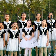 兒童大合唱表演出服啦啦隊舞蹈男女童套裝主持人朗誦禮服班服校服 歷史價格詳細信息