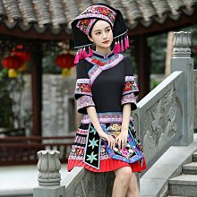 壯族服裝女少數民族服飾三月三舞蹈演出服竹竿舞大擺裙表演服 歷史價格詳細信息