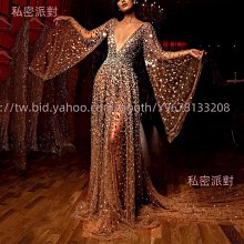 私密派對　春季上新閃耀白鉆優雅后開叉長款墜地黑色修身晚宴連衣裙 歷史價格詳細信息