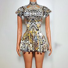 私密派對　歌手走秀閃亮華麗聚會亮片閃亮鏡片袖開叉酒吧派對舞臺演出 歷史價格詳細信息