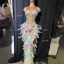 私密派對　歐美-性感-主持人禮服透視鏤空閃鉆花紋肩膀流蘇鉆石裙 歷史價格詳細信息
