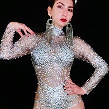 私密派對　熱賣奢華水鉆網紗拼接彈力緊身連衣裙歐美時尚派對舞臺-演出服- 歷史價格詳細信息