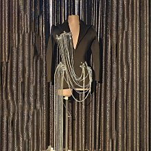 私密派對　時尚提花金屬紐扣短款開衫熱辣短裙套裝商務時裝街頭個性辣妹風 歷史價格詳細信息