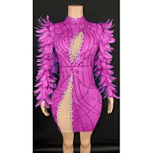 私密派對　-演出服-生日黃金禮服時尚-性感-抹胸水鉆鏈條收腰短裙套裝酒吧-夜店-演 歷史價格詳細信息