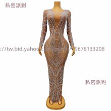 私密派對　亮晶晶水鉆禮服酒會派對晚禮服舞臺-演出服-無袖舞臺-演出服- 歷史價格詳細信息