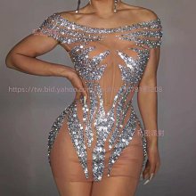 私密派對　-演出服--夜店-酒吧滿鉆修身連衣裙歌手模特舞臺表演生日晚宴晚禮服 歷史價格詳細信息